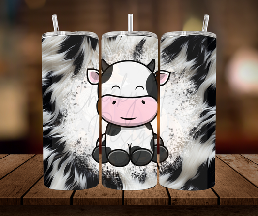 Tumbler - "cowhide & happy cow"