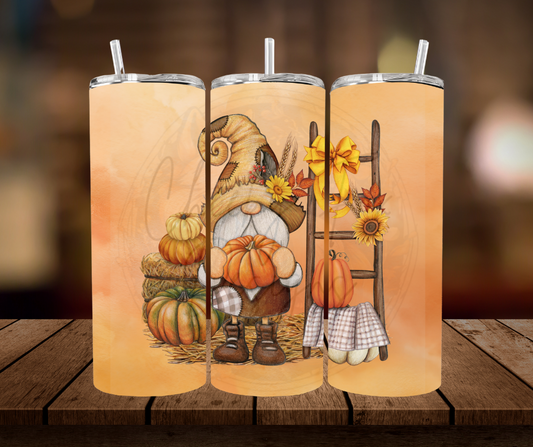 Tumbler - "fall gnome orange"