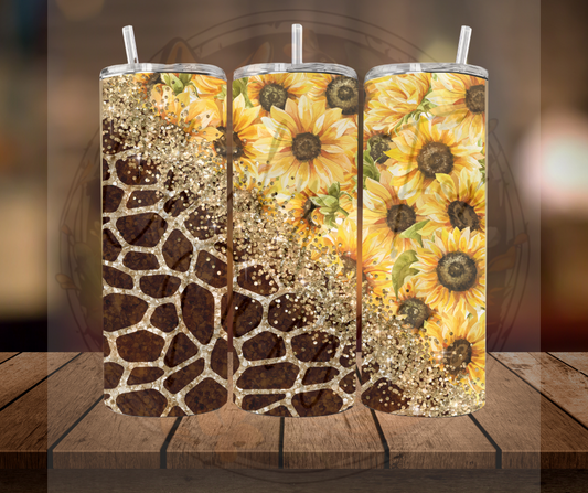 Tumbler - "floral giraffe"